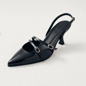 ALOHAS NWOT Pointed-Toe Slingback Heels (Black)